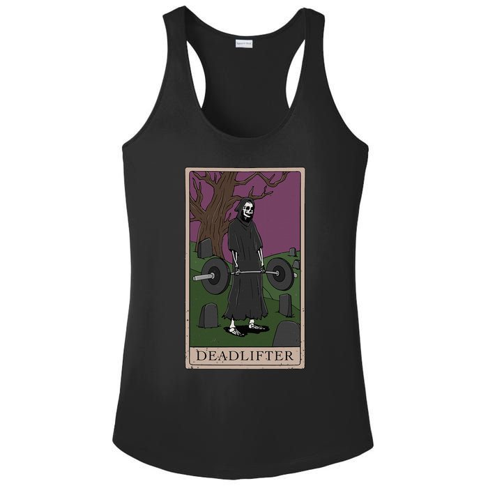 Bodybuilding Deadlifter Tarot Card Strength Training Ladies PosiCharge Competitor Racerback Tank