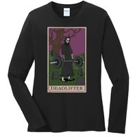 Bodybuilding Deadlifter Tarot Card Strength Training Ladies Long Sleeve Shirt