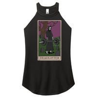 Bodybuilding Deadlifter Tarot Card Strength Training Women's Perfect Tri Rocker Tank