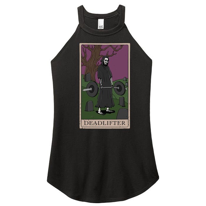 Bodybuilding Deadlifter Tarot Card Strength Training Women's Perfect Tri Rocker Tank