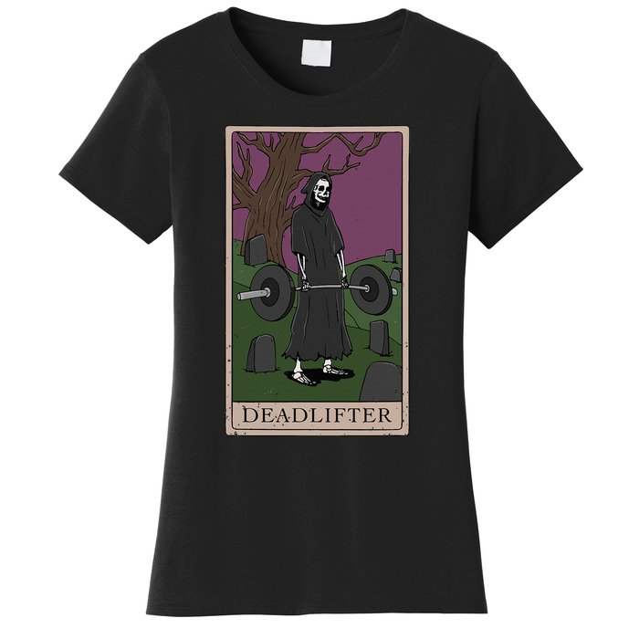 Bodybuilding Deadlifter Tarot Card Strength Training Women's T-Shirt