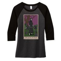 Bodybuilding Deadlifter Tarot Card Strength Training Women's Tri-Blend 3/4-Sleeve Raglan Shirt