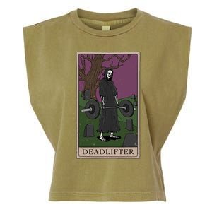 Bodybuilding Deadlifter Tarot Card Strength Training Garment-Dyed Women's Muscle Tee