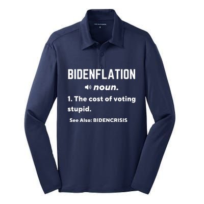 Bidenflation Definition The Cost Of Voting Stupid Silk Touch Performance Long Sleeve Polo