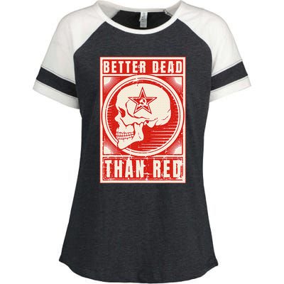 Better Dead Than Red Anti Communism Design Enza Ladies Jersey Colorblock Tee