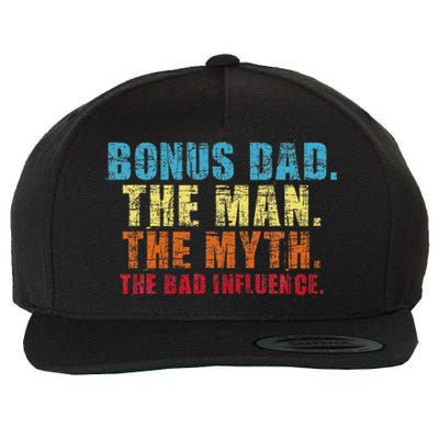 Bonus Dad The Man The Myth Stepfather Uncle Wool Snapback Cap