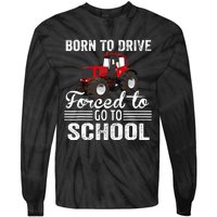 Born Drive Tractor Forced To Go To School Farmer Boy Tie-Dye Long Sleeve Shirt