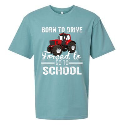 Born Drive Tractor Forced To Go To School Farmer Boy Sueded Cloud Jersey T-Shirt