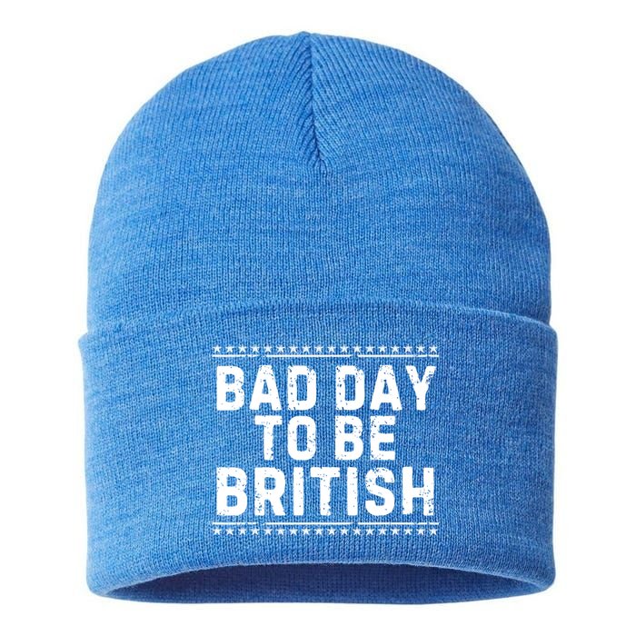 Bad Day To Be British Funny 4th Of July Sustainable Knit Beanie