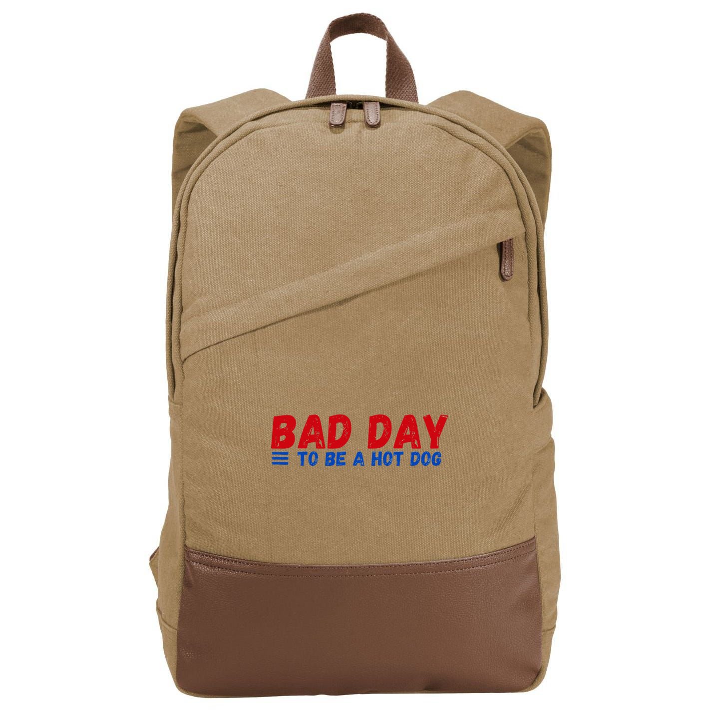 Bad Day To Be A Hot Dog Cotton Canvas Backpack