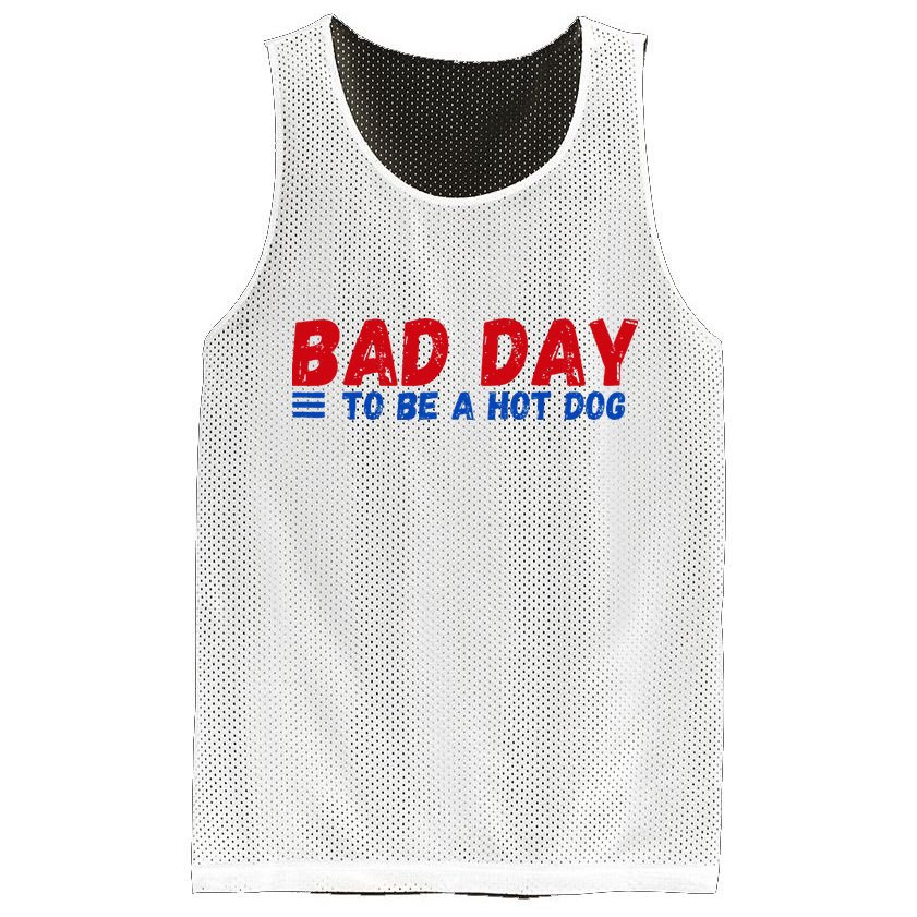 Bad Day To Be A Hot Dog Mesh Reversible Basketball Jersey Tank