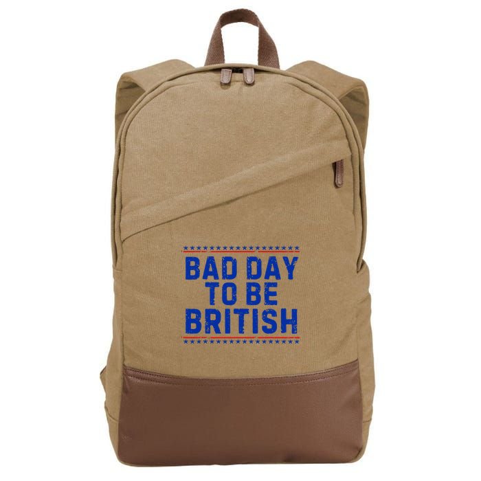 Bad Day To Be British Funny 4th Of July Cotton Canvas Backpack