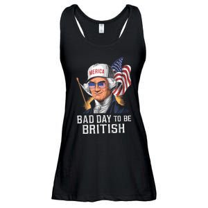 Bad Day To Be British Patriotic George Washington 4th July Ladies Essential Flowy Tank