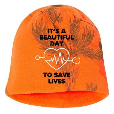 Beautiful Day To Save Lives Nurses Scrub Top Kati - Camo Knit Beanie