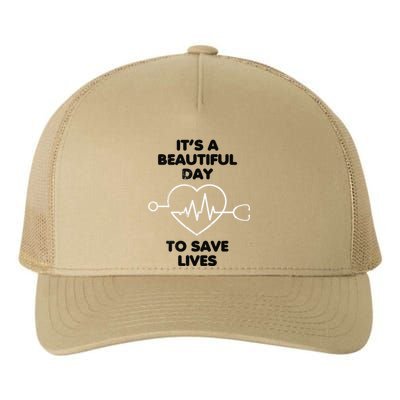 Beautiful Day To Save Lives Nurses Scrub Top Yupoong Adult 5-Panel Trucker Hat