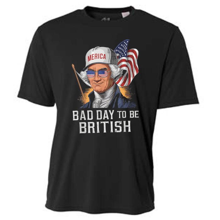 Bad Day To Be British Patriotic George Washington 4th July Cooling Performance Crew T-Shirt