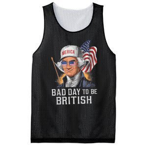 Bad Day To Be British Patriotic George Washington 4th July Mesh Reversible Basketball Jersey Tank