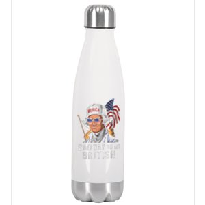 Bad Day To Be British Patriotic George Washington 4th July Stainless Steel Insulated Water Bottle