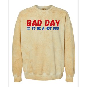 Bad Day To Be A Hot Dog Colorblast Crewneck Sweatshirt