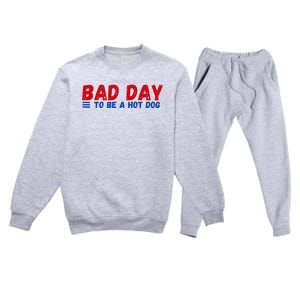 Bad Day To Be A Hot Dog Premium Crewneck Sweatsuit Set