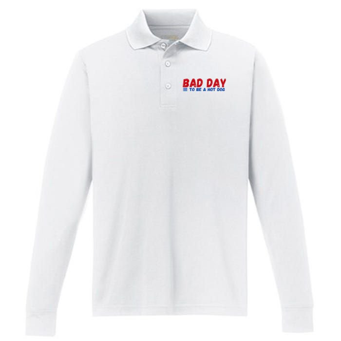 Bad Day To Be A Hot Dog Performance Long Sleeve Polo