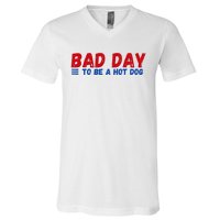 Bad Day To Be A Hot Dog V-Neck T-Shirt