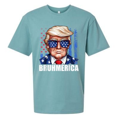 Bruhmerica Donald Trump Usa American Flag Funny Distressed Sueded Cloud Jersey T-Shirt