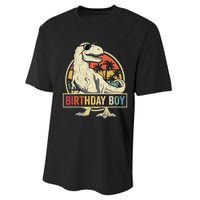 Birthday Dino T Rex Dinosaur Matching Family Performance Sprint T-Shirt