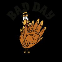 Bad Day To Be A Turkey Funny Thanksgiving Cooling Performance Long Sleeve Crew