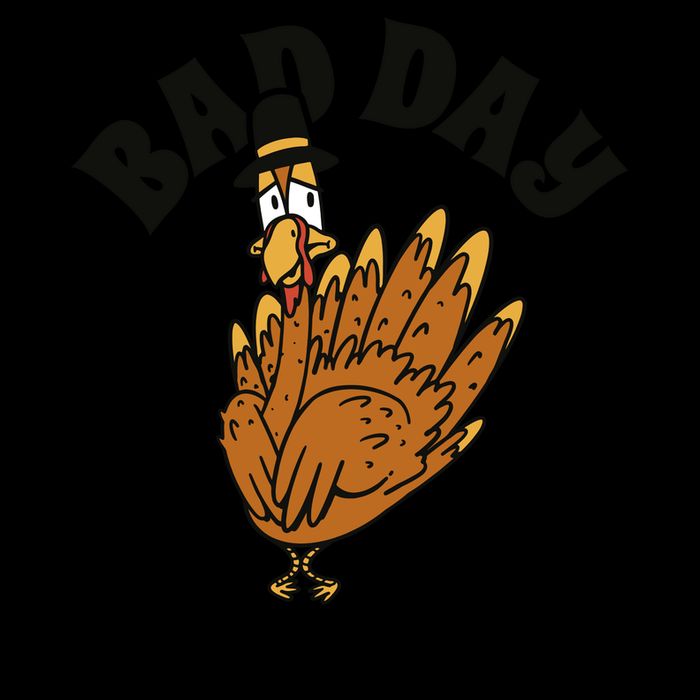 Bad Day To Be A Turkey Funny Thanksgiving Cooling Performance Long Sleeve Crew
