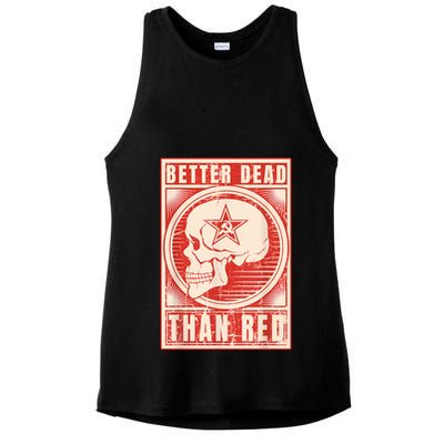 Better Dead Than Red Anti Communism Ladies PosiCharge Tri-Blend Wicking Tank