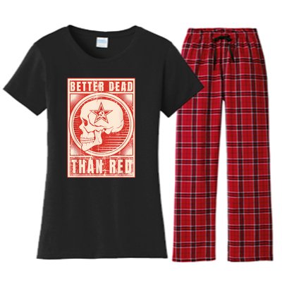 Better Dead Than Red Anti Communism Women's Flannel Pajama Set