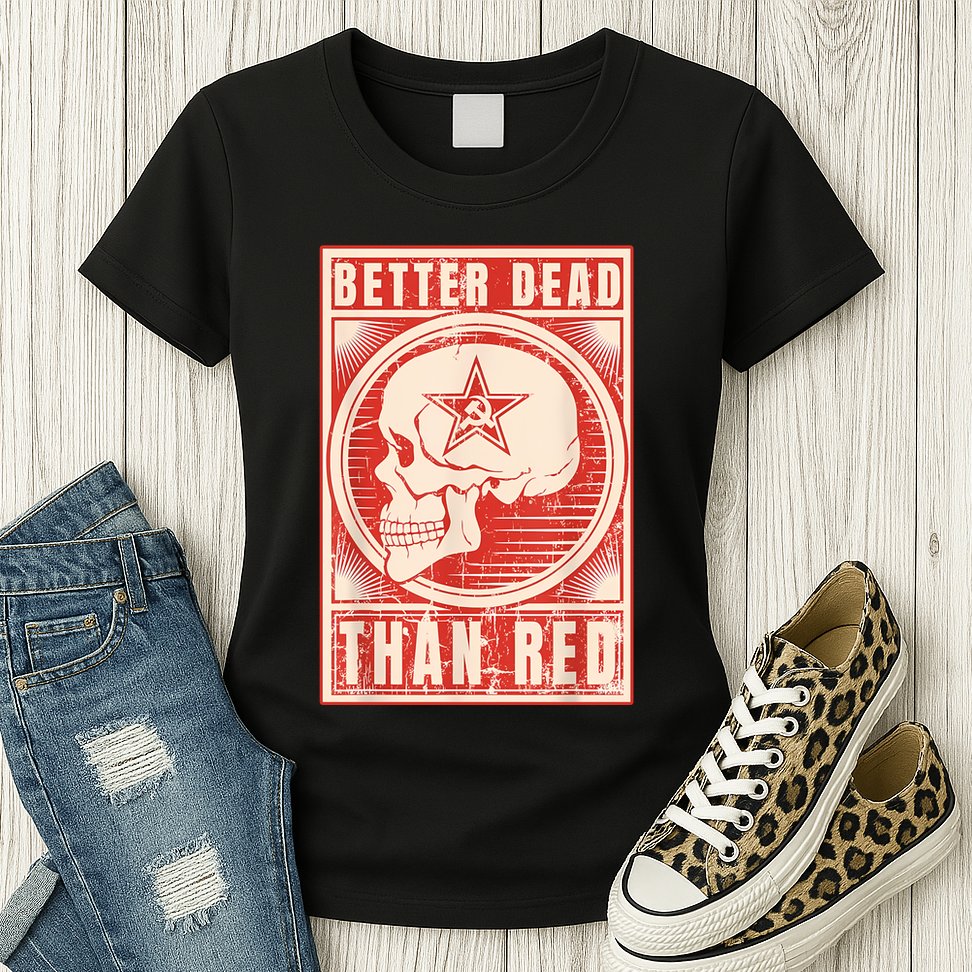 Better Dead Than Red Anti Communism Womens T-Shirt