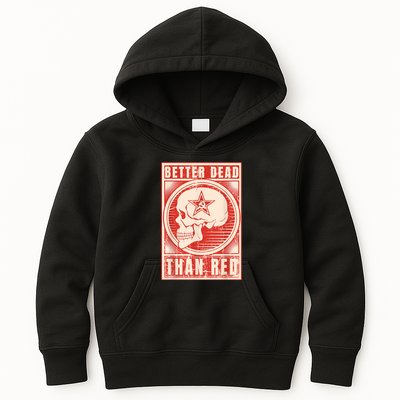 Better Dead Than Red Anti Communism Kids Hoodie
