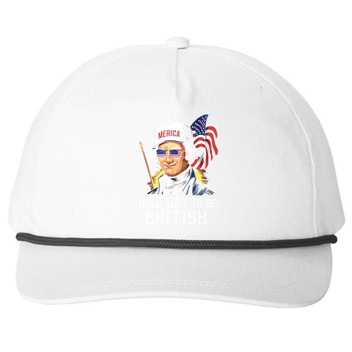 Bad Day To Be British Patriotic George Washington 4th July Snapback Five-Panel Rope Hat