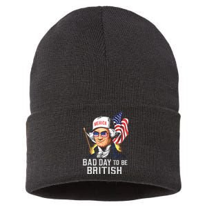 Bad Day To Be British Patriotic George Washington 4th July Sustainable Knit Beanie