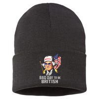 Bad Day To Be British Patriotic George Washington 4th July Sustainable Knit Beanie