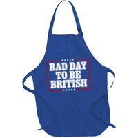 Bad Day To Be British Funny 4th Of July Full-Length Apron With Pockets