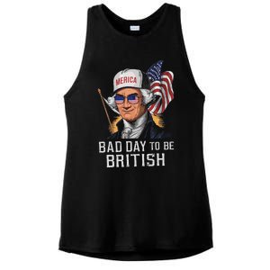 Bad Day To Be British Patriotic George Washington 4th July Gift Ladies PosiCharge Tri-Blend Wicking Tank