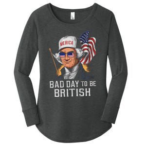 Bad Day To Be British Patriotic George Washington 4th July Gift Women's Perfect Tri Tunic Long Sleeve Shirt