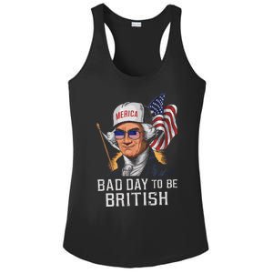 Bad Day To Be British Patriotic George Washington 4th July Gift Ladies PosiCharge Competitor Racerback Tank