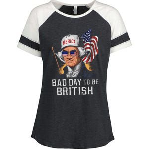 Bad Day To Be British Patriotic George Washington 4th July Gift Enza Ladies Jersey Colorblock Tee