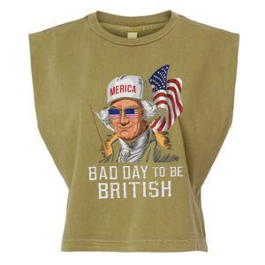 Bad Day To Be British Patriotic George Washington 4th July Gift Garment-Dyed Women's Muscle Tee