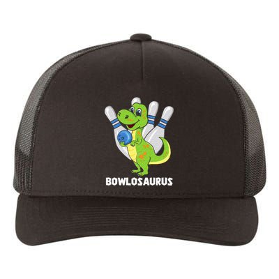 Bowling Dinosaur T Rex Bowlosaurus Player Party Yupoong Adult 5-Panel Trucker Hat