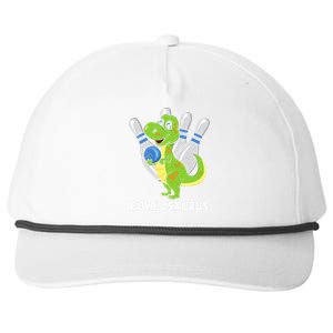 Bowling Dinosaur T Rex Bowlosaurus Player Party Snapback Five-Panel Rope Hat