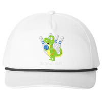 Bowling Dinosaur T Rex Bowlosaurus Player Party Snapback Five-Panel Rope Hat