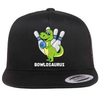 Bowling Dinosaur T Rex Bowlosaurus Player Party Flat Bill Trucker Hat