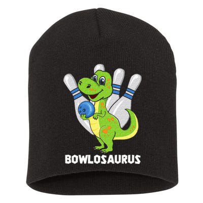 Bowling Dinosaur T Rex Bowlosaurus Player Party Short Acrylic Beanie