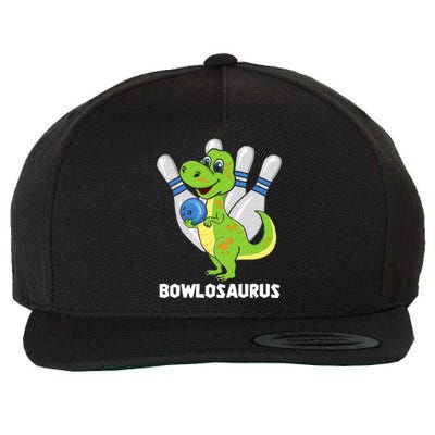 Bowling Dinosaur T Rex Bowlosaurus Player Party Wool Snapback Cap