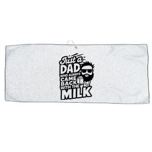 Bearded Dad That Always Came Back With The Milk Large Microfiber Waffle Golf Towel